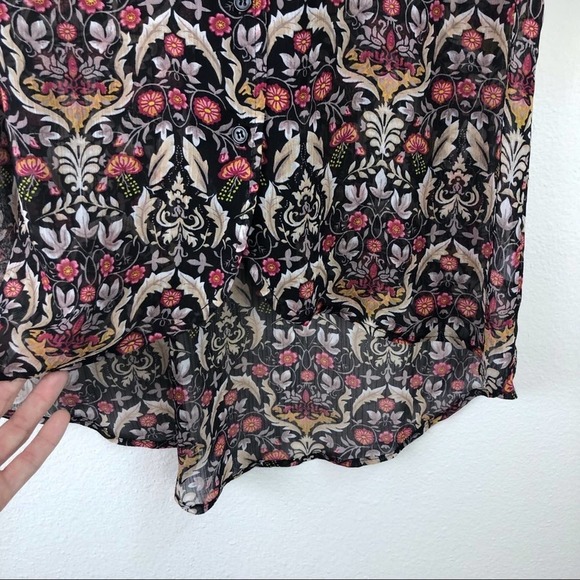 Band of Gypsies Sheer High Low hem Button Down - Picture 5 of 8
